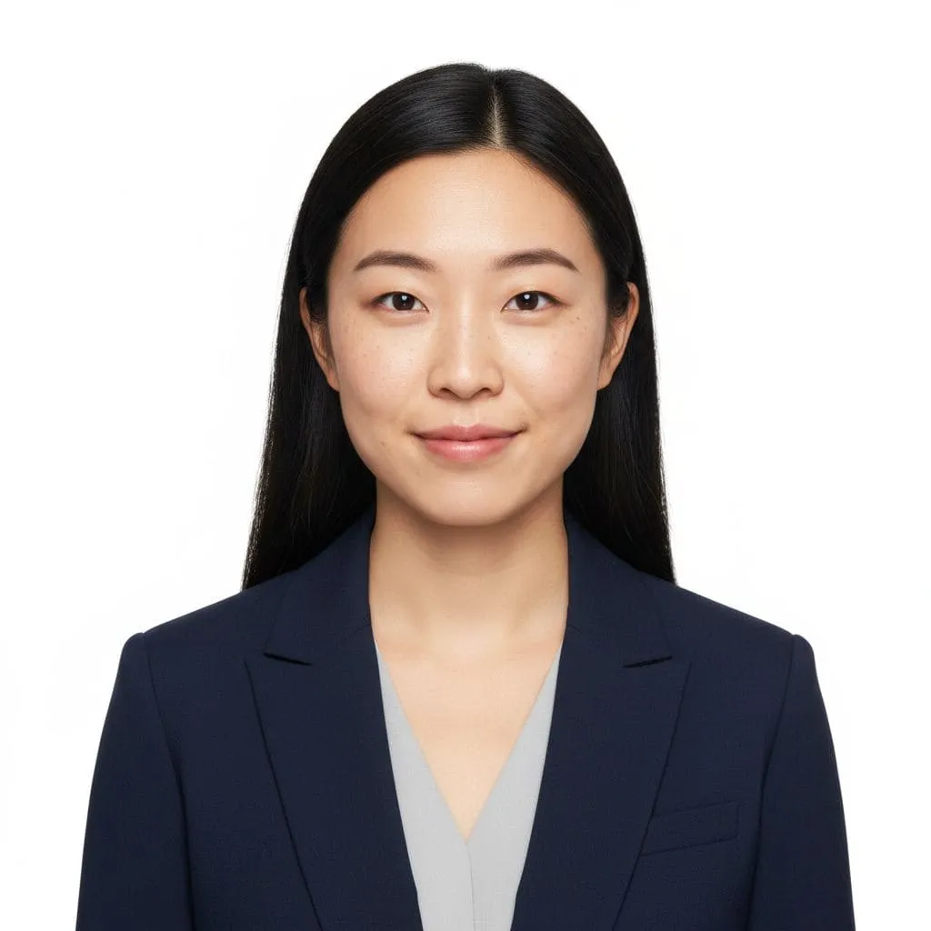 After AI: online passport photo, neutral background, document-ready